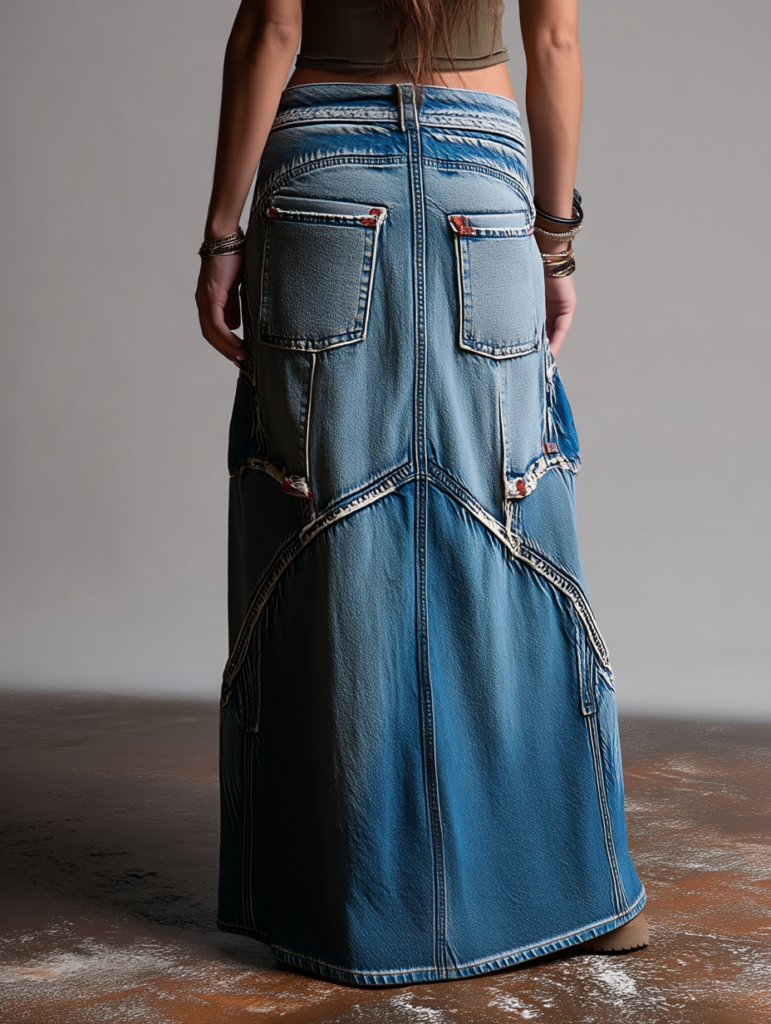 Long denim skirt - shopify edit